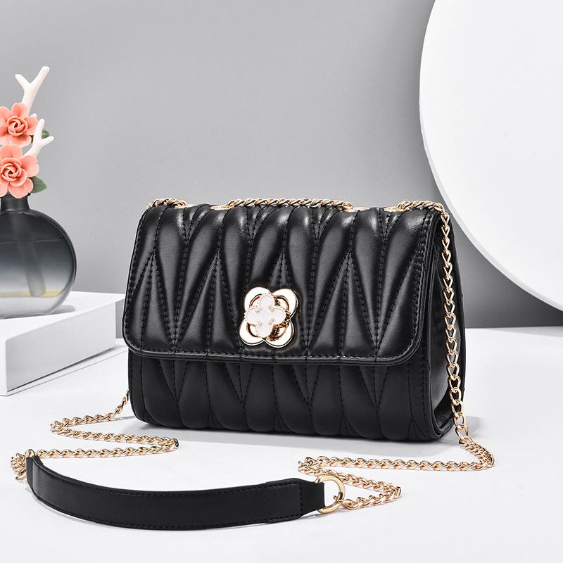 

Сумка сумка-мессенджер женская мода 2025 новая ПУ универсальная сумка через плечо простая женская сумка нишевая высококлассная маленькая квадратная сумка чёрный