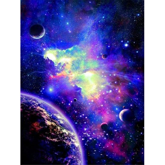 HUACAN DIY Full Drill Square Diamond Painting Landscape Diamond Embroidery Starry Sky Rhinestone Mosaic Painting