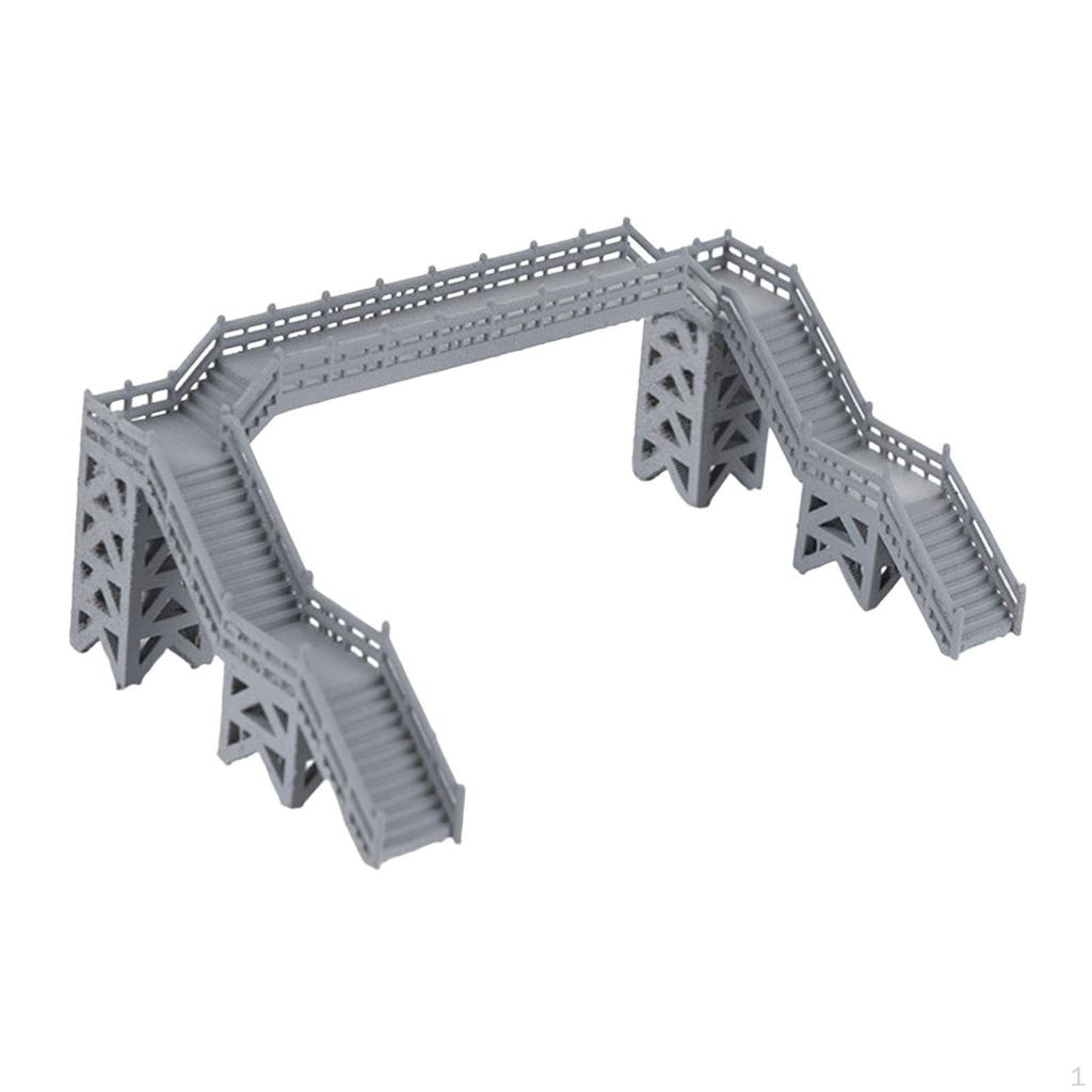 1:87 DIY Train Railway Kits Footbridge Simulation Model Pedestrian Bridge for