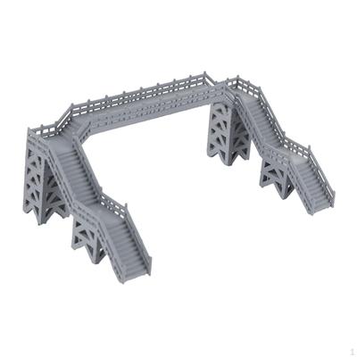 1:87 DIY Train Railway Kits Footbridge Simulation Model Pedestrian Bridge for