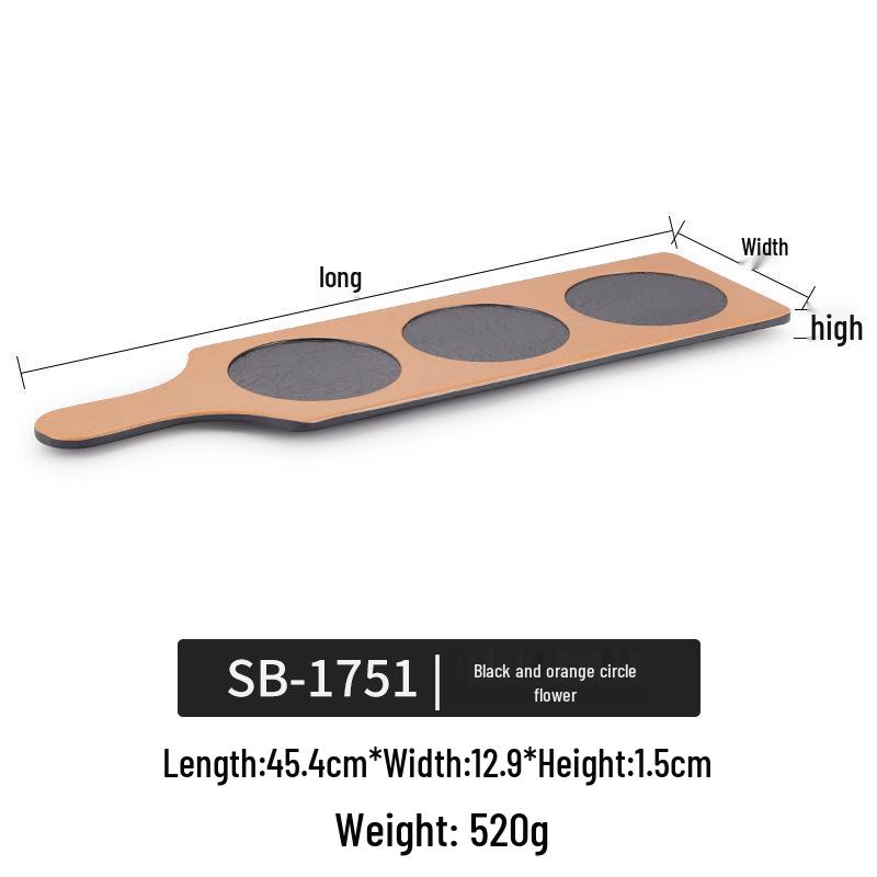 Creative Melamine Plate with Handle - Japanese Imitation Porcelain for Pizza, Steak, and Barbecue