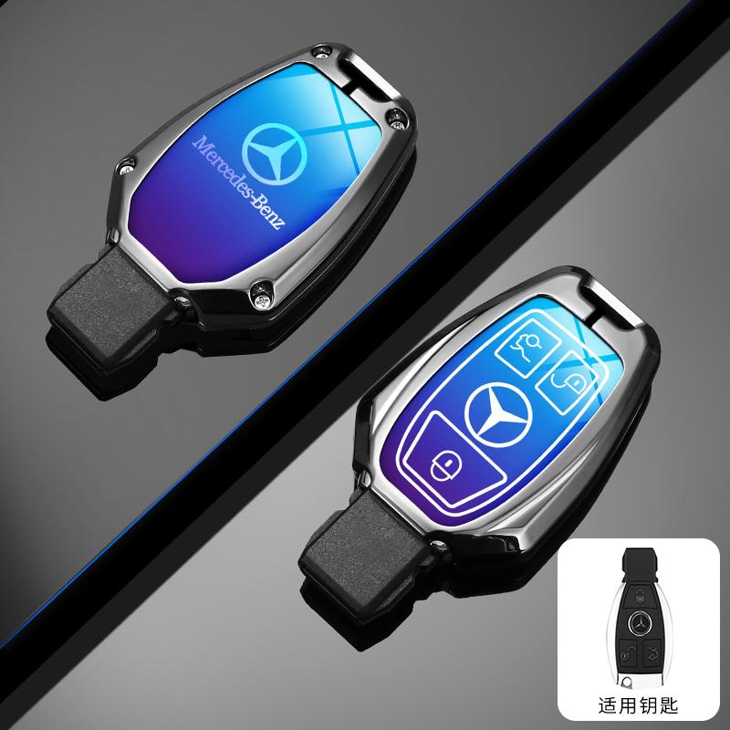 RPO5   Leather Car Key Case Fob for Mercedes Benz A B C S Class AMG GLA CLA GLC W176 W221 W204 W205 Suede Car Key Cover Bag