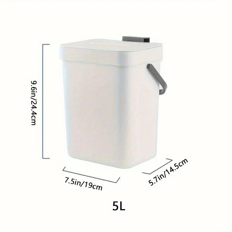 Platzsparender Soft-Close-Mülleimer - 3/5L, Umweltfreundlicher, versiegelter Behälter für Küche & Büro, Kein Strom erforderlich