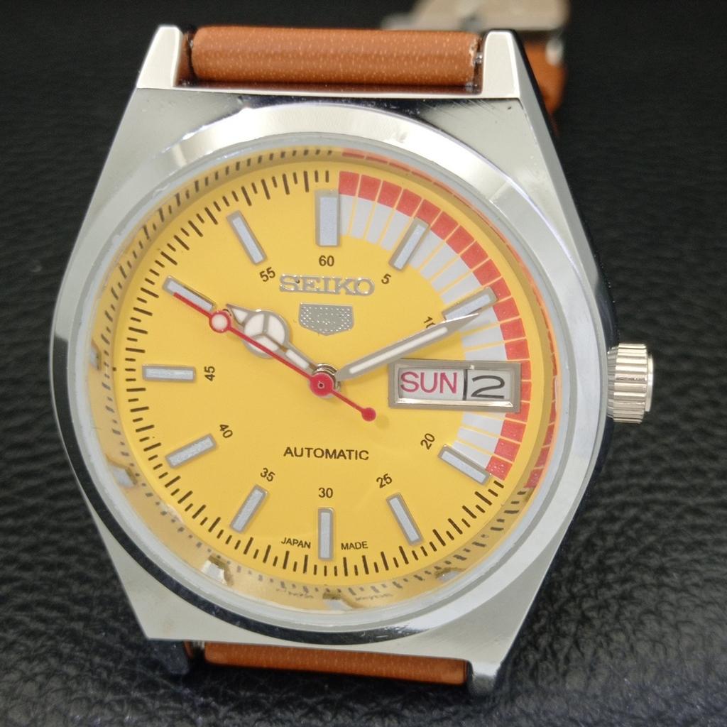 VINTAGE REFURBISHED SEIKO 5 AUTOMATIC 6309A JAPAN MENS YELLOW WATCH A440771-9 Sk-a440771-1