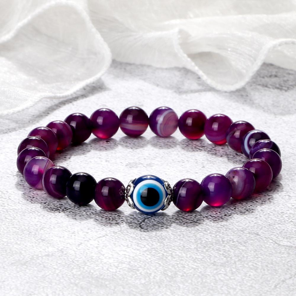 Boho Evil Eye Flower Beaded Stretch Bracelet for Men and Women - Yoga Energy Bracelet
