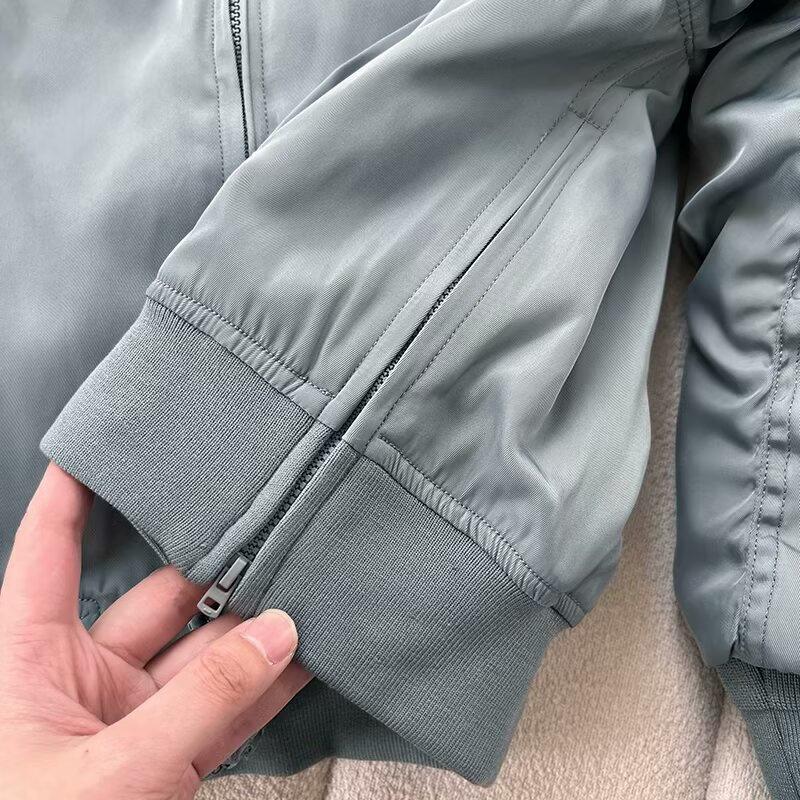 2025 Spring Women's Stand-Up Collar Bomber Jacket