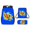 Pattern Backpack Pikachu Shoulder Bag Pencil Case Three Piece Set