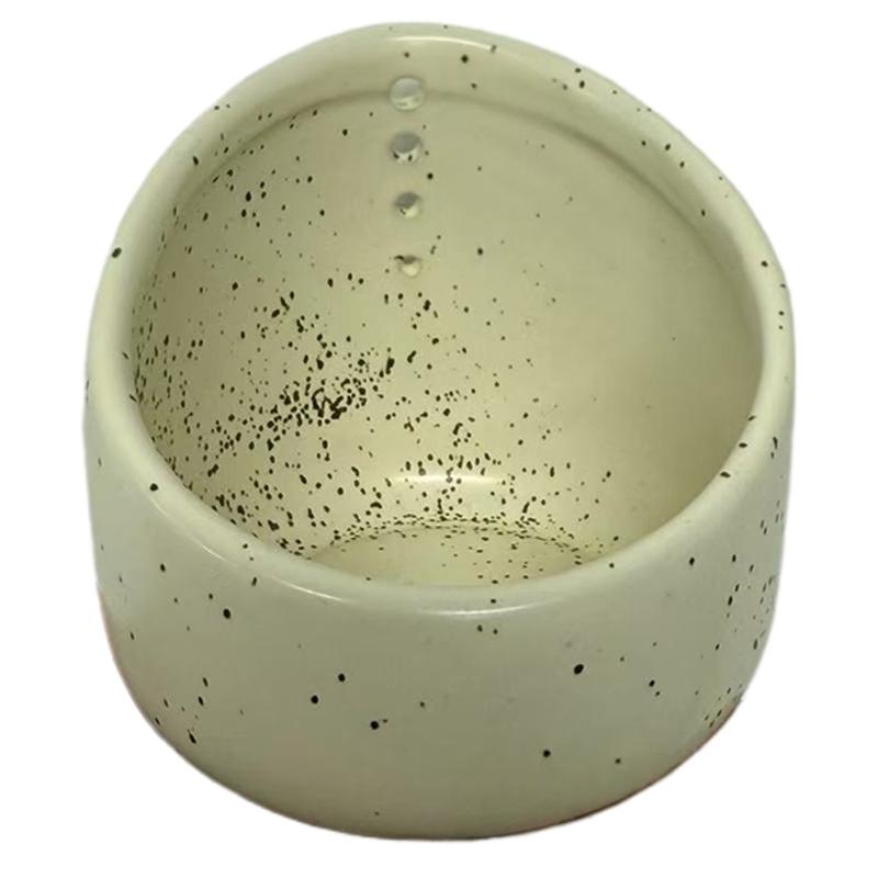 Керамическая чашка-стриппер для трав Ручная керамическая миска для очистки трав от стеблей Керамическая миска-стриппер для трав жёлтый/белый