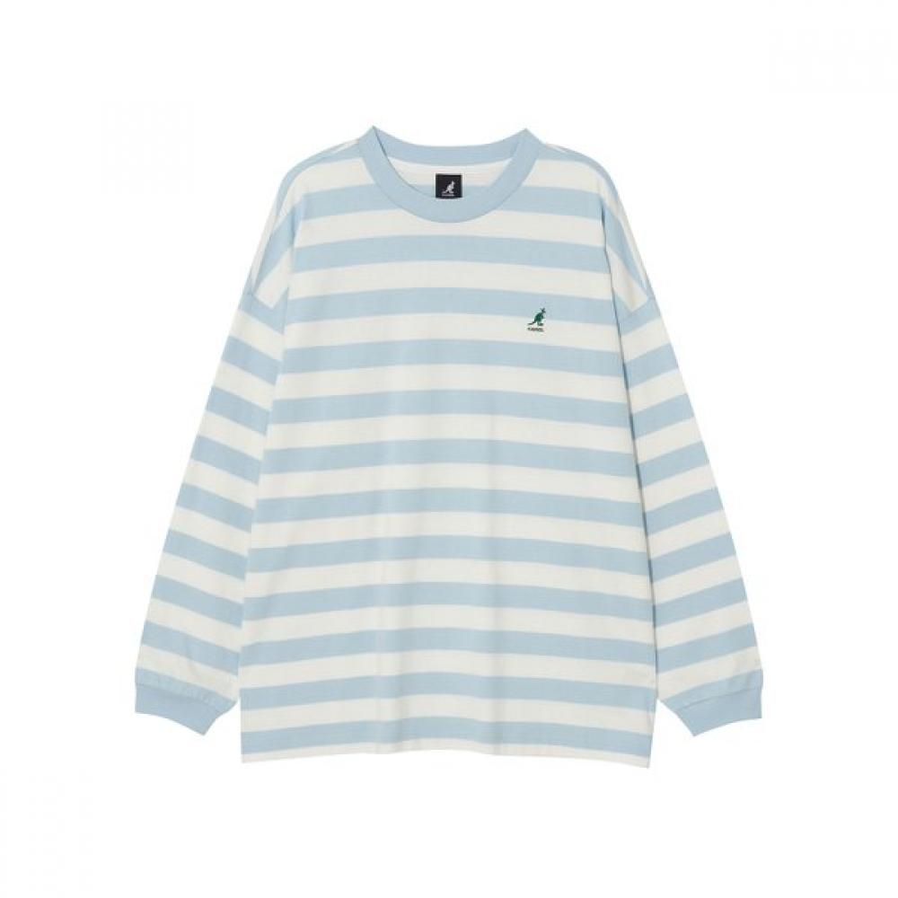 Kangol Игривая полосатая футболка Небесно-голубая 3536 M