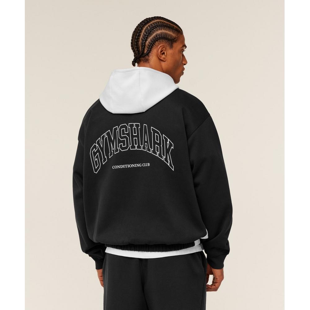 Gymshark Collegiate Tech Hoodie Gs Black A4c9m Bb2j