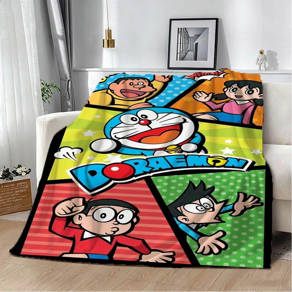 D-Doraemon Movie Anime Film Cartoon 3D Flannel Blanket Soft Throw Blanket Art For Home Decor Bedroom Bed Sofa Picnic Fans Gift