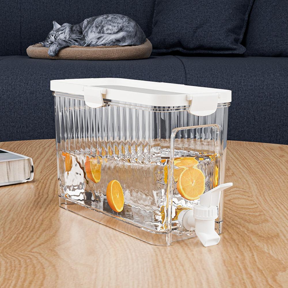 

Large Capacity Fruit Tea Drink Bucket Seal Beverage Dispenser Cold Water Kettle For Summer белый