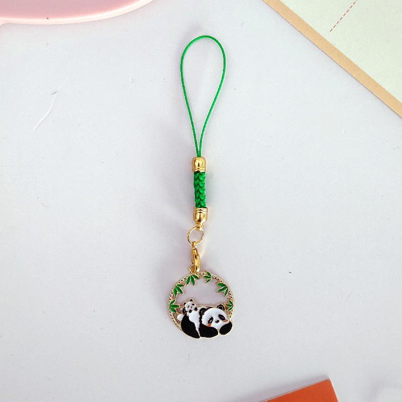 Cartoon Panda Bamboo Keychain Pendant - Cute School Bag Accessory and Creative Gift for Students