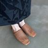 Square Head Mid-mouth Woven Mesh Hollow Breathable One-pedal Loafer Spring and Summer Versatile Flats