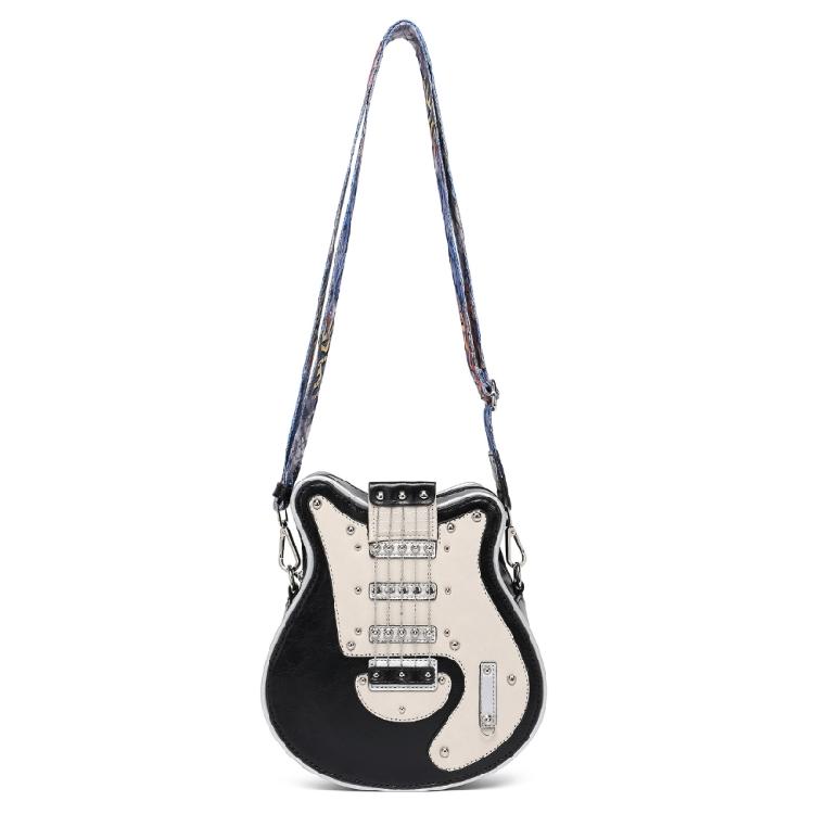 PU Leather Crossbody Bag in Guitar Shape Student Shoulder Bags Adjustable Strap for School Rehearsals and Performances