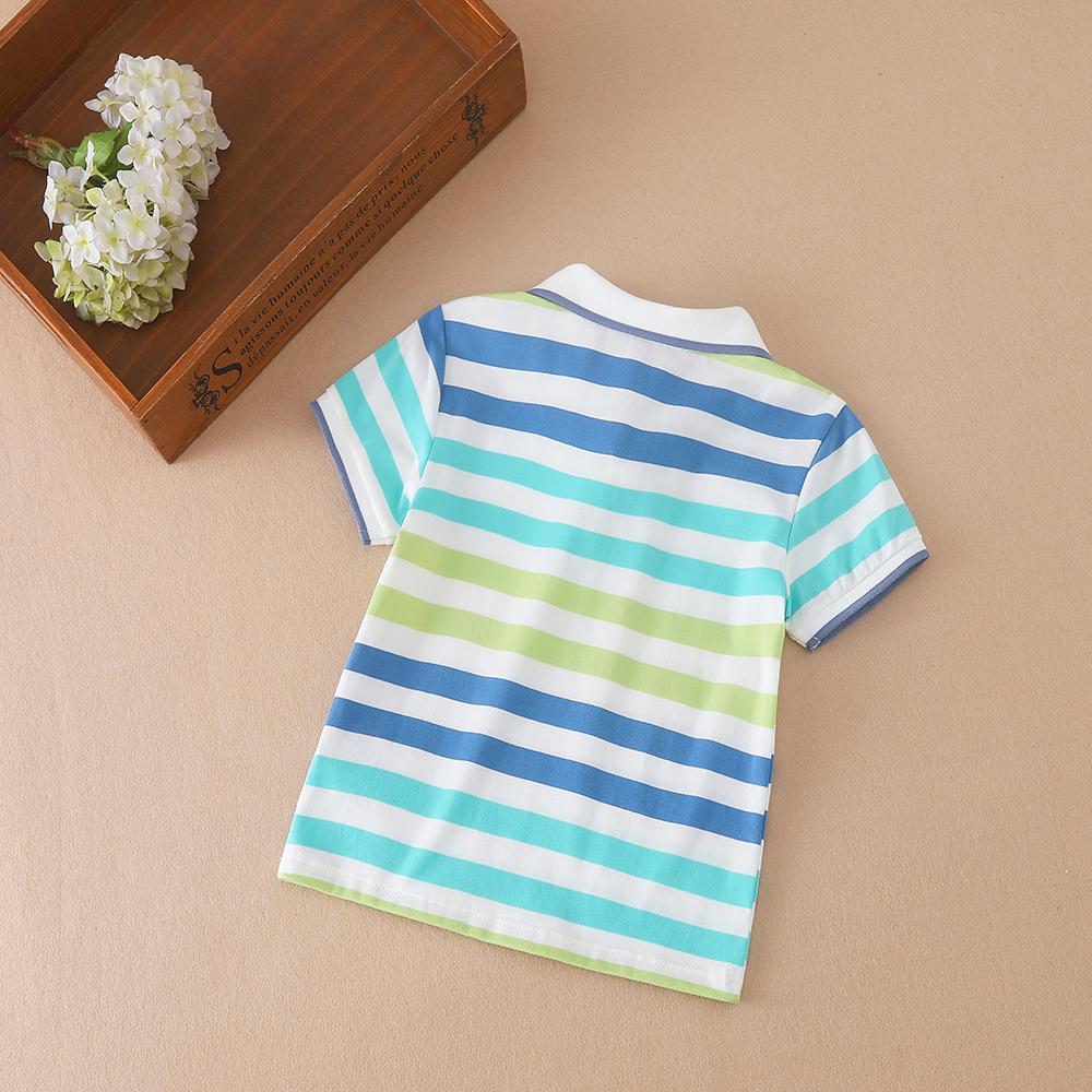 Polos para Bebé Niño de Alta Calidad Verano Manga Corta Rayas Top Camisa Ropa 2T-6T Niños Camisetas Cuello Vuelto