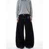 Kisko American Retro Denim Black Wide-Leg Washed Jeans Unisex Trendy Loose Versatile Scimitar Pants