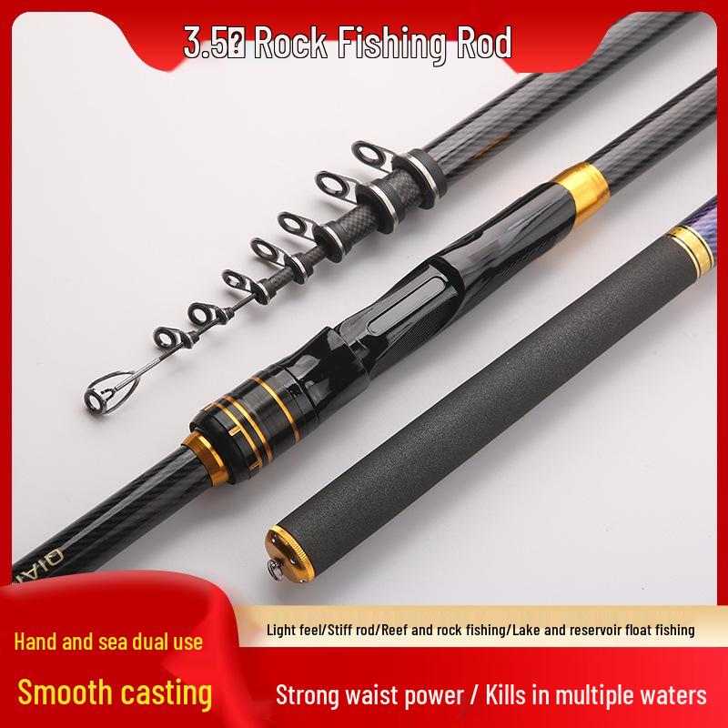 

Super Hard 19-Section Long-Casting Sea Fishing Rod with Smooth Guide Rings, Available in Size 3 & 4 3.5 Rock Fishing