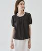Deuloupisumeon Shirred Puff Short Sleeve Blouse [Black]