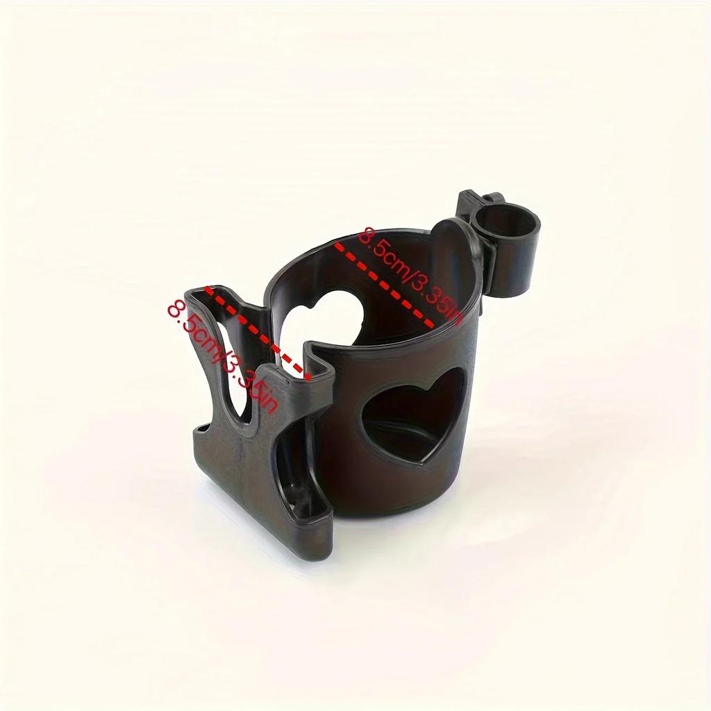 1pc Universal Stroller Cup Holder with Mobile Phone Stand, Multifunctional Heart-shaped Drinks and Water Bottle Holder