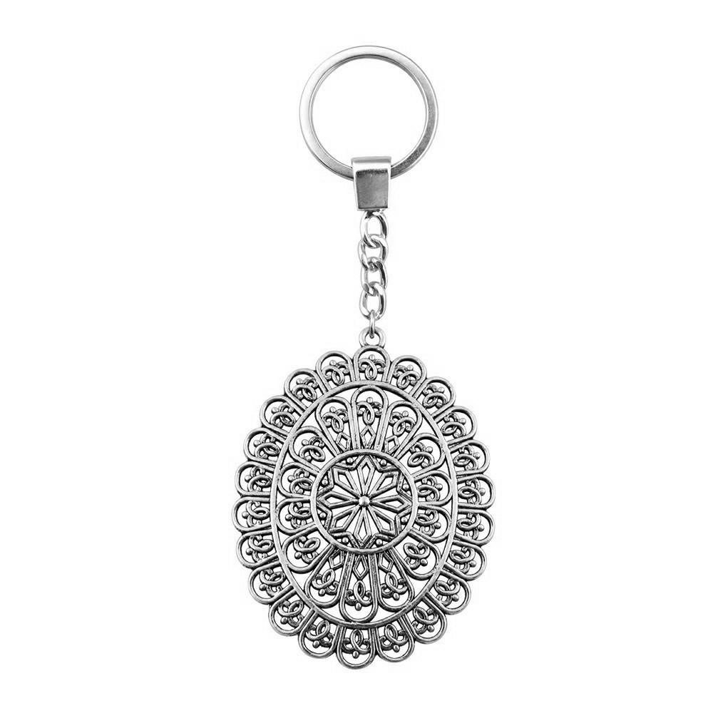 The Flower Of Life Keychain Craft Jewelry Victory Symbol Key Ring 30mm