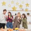 28PCS Gold Hanging Stars Decorations Glitter Cutouts with 7 Sizes Star Wall Decorations Double Sided Hanging Yard Decor for Party Wall Decor
