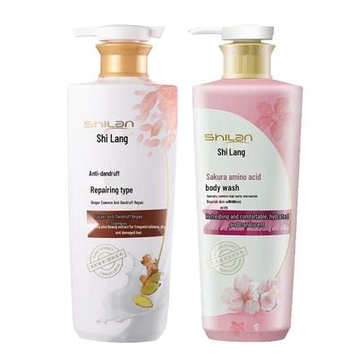 Shilang Amino Acid Ginger Shampoo & Cherry Blossom Shower Gel Set