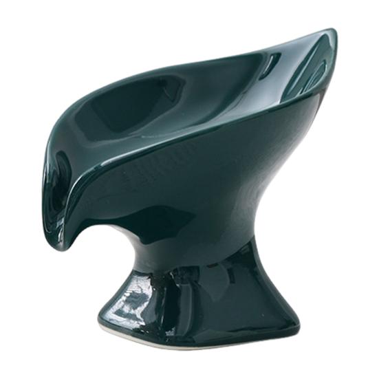 

Керамическая мыльница, самоосушающаяся мыльница для раковины, ванной, душа, симпатичный поднос для украшений в виде листьев ивы, маленькая невыцветающая мыльница зелёный