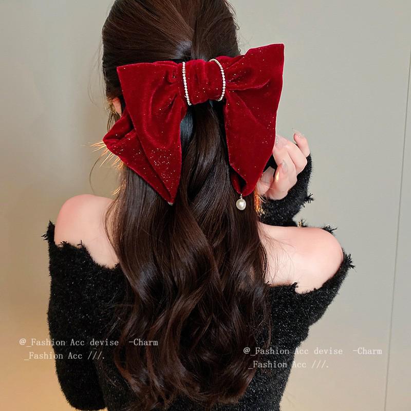 Super Feenhafte Liebe Quaste Schleife Haarspange - Koreanische Mode Plissiertes Design für Frauen