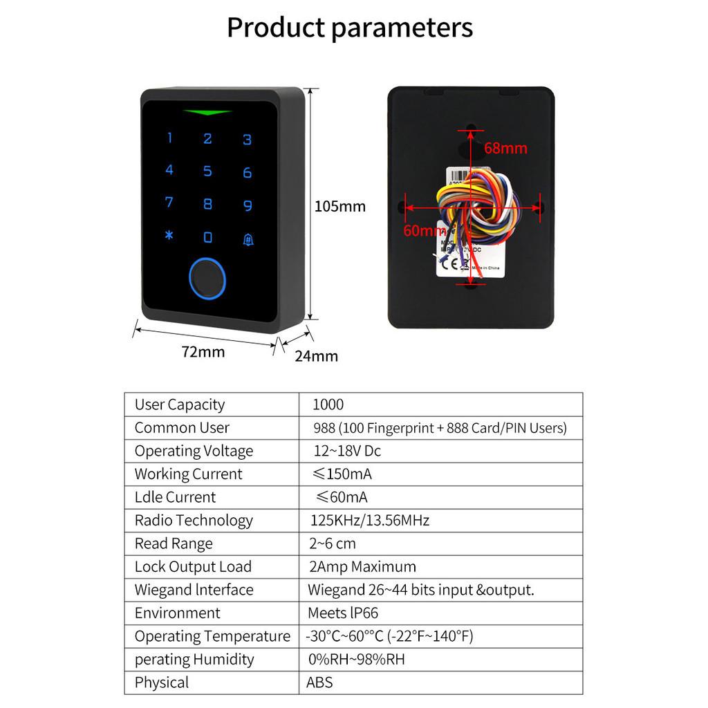 WIFI RFID Access Control System Fingerprint Gate Opener Smart Home Security Digital Electronic Magnetic Door Lock Kit