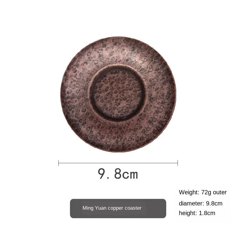 

Pure Copper Hand-Made Copper Teacup Mat Insulation Teapot Mat Antique Kung Fu Tea Set Japanese Cup Holder Coasters In Holder Set