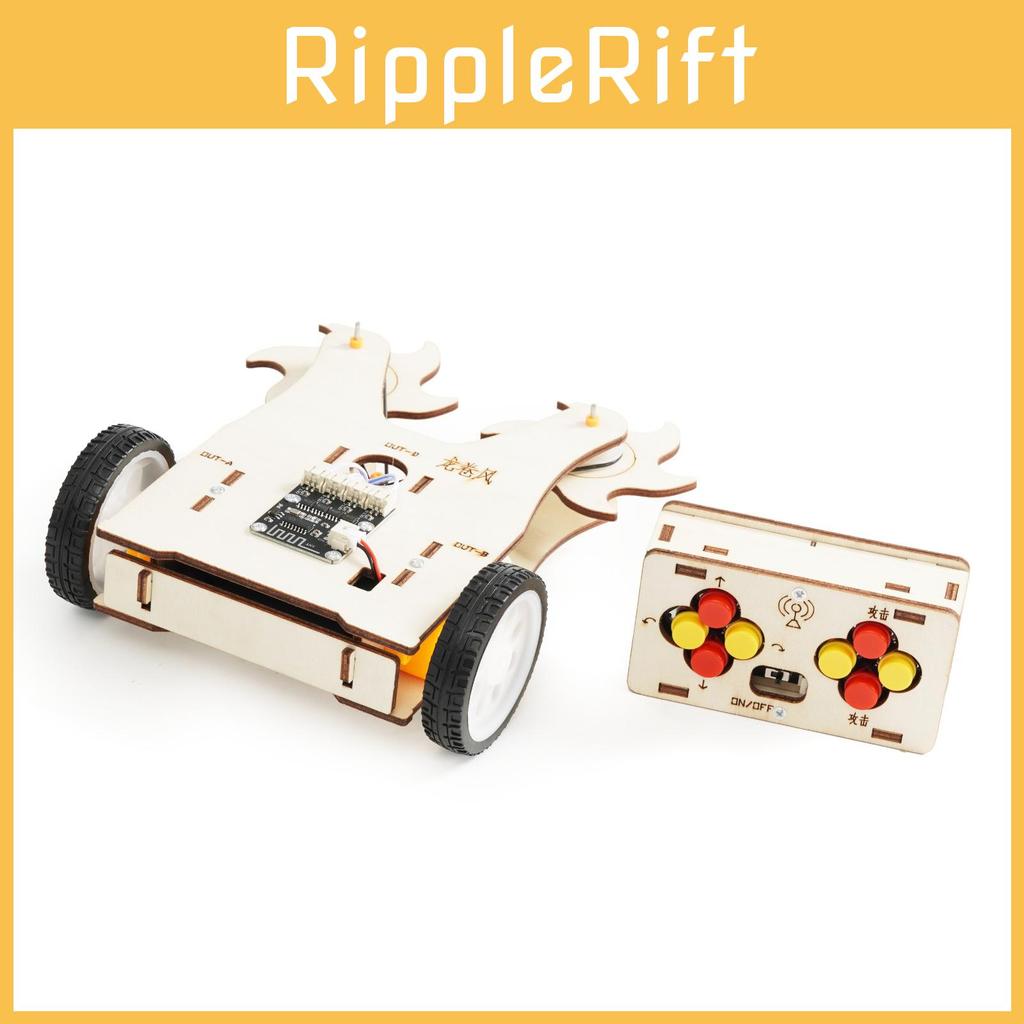 Wooden Remote Control Battle Tank With Sawtooth For Science Diy Kids