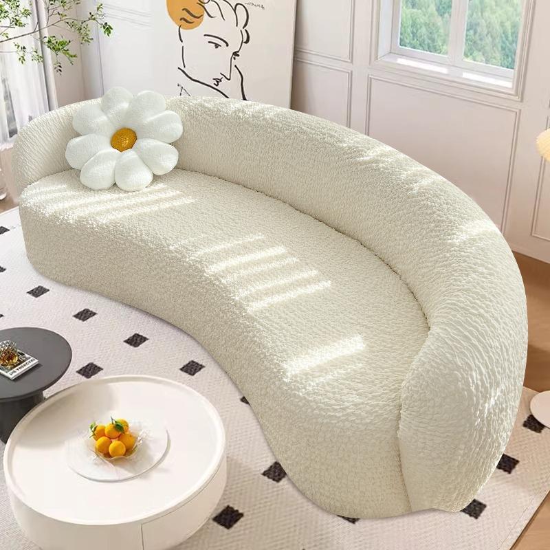 Arc Stretch Semi-Circular Curved Sofa Cover Bubble Fabric Curved Sofa Cover Shaped Couch Protector Sectional Sofa Slipcover S-90-140cm