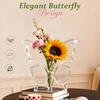 Yousheng 1/2/3Pcs Acrylic Butterfly Flower Vase Butterfly Shaped Flower Holder Container Home Office Table Centerpiece Decorative Floral Plants Vase