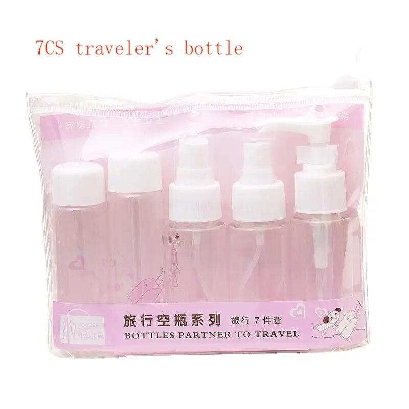 

7 шт. дорожные бутылки, многофункциональный диспенсер для хранения туалетных принадлежностей, набор для прессования образцов, распылитель, распылитель