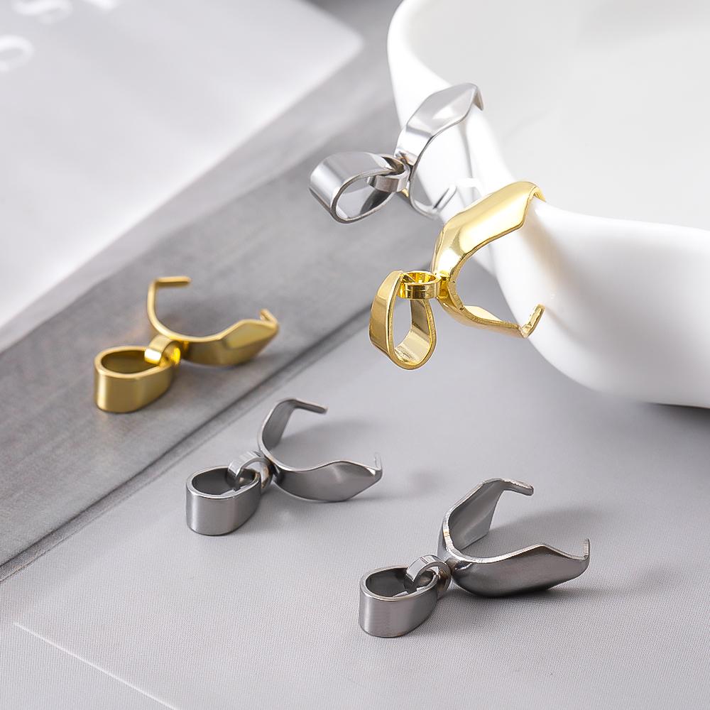5 Stück 10 Stück Edelstahl-Anhänger-Klemmclip-Verschlusshaken für DIY-Halsketten-Schmuckherstellungsmaterial