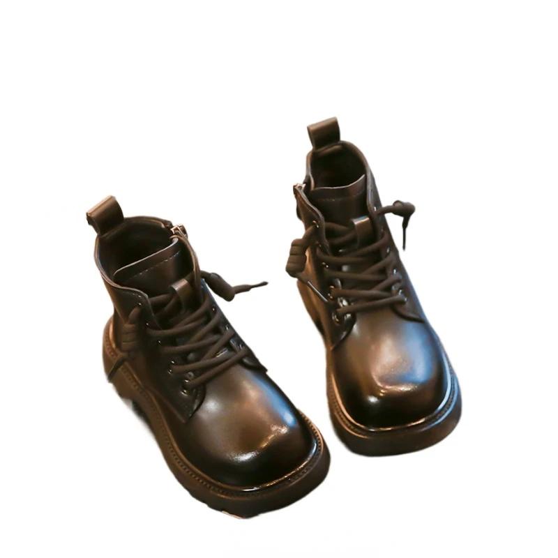 2024 Children Two Cotton Boots for Girls Winter New Fashion Comfortable Korean Style Casual Anti-slippery Versatile Leather Shoe