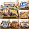3D Lions Bedding Set Comfortable Cotton Duvet SetCover 2\/3Pcs EU\/US\/AU\/UK Single Twin Full Queen Double King Size Bed