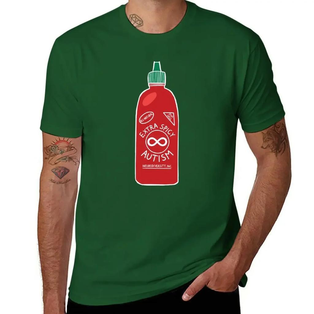 Extra Spicy Autistic Pride T-Shirt Oversized Cute Tops Short Sleeve Tee Men T Shirts