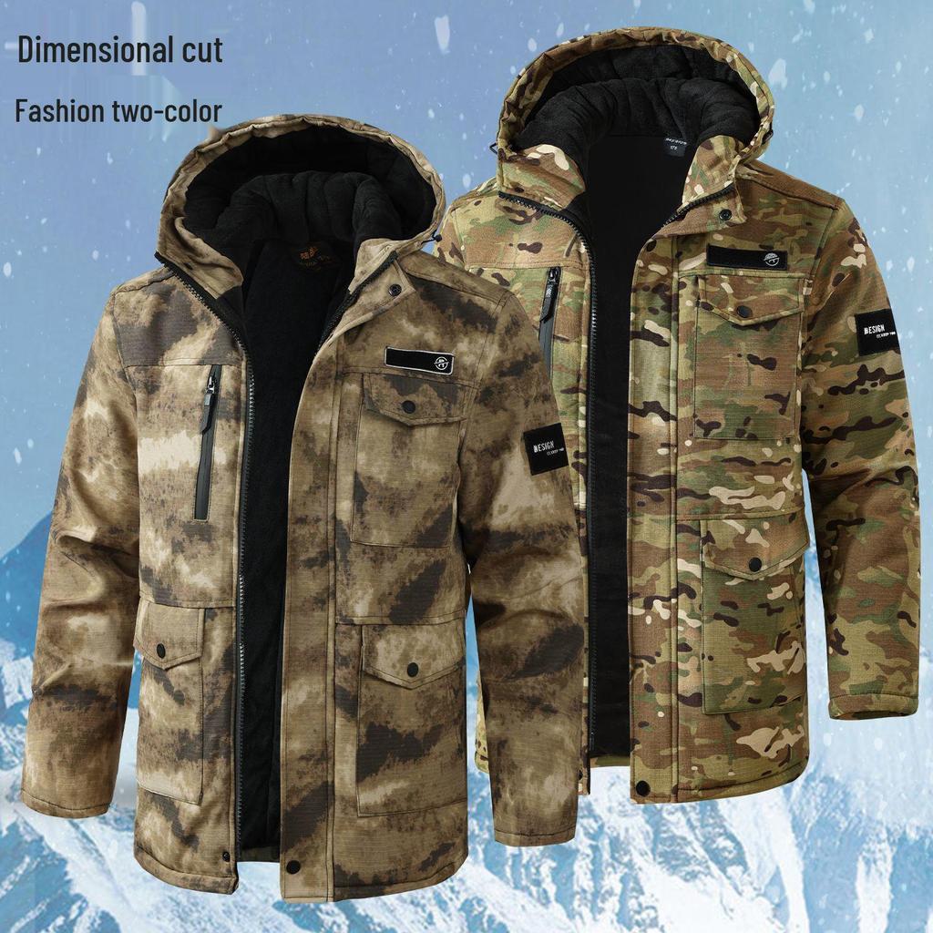 Men's Winter Camouflage Cotton Overcoat - Warm, Windproof, & Waterproof Cold-Storage Workwear