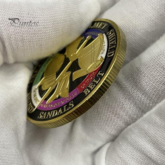 Armor of God Coin 1.57" Diameter Metal Souvenir Coin Put on The Whole Armor of God Double-Sided Armored Soldier Challenge Coin for Military Church