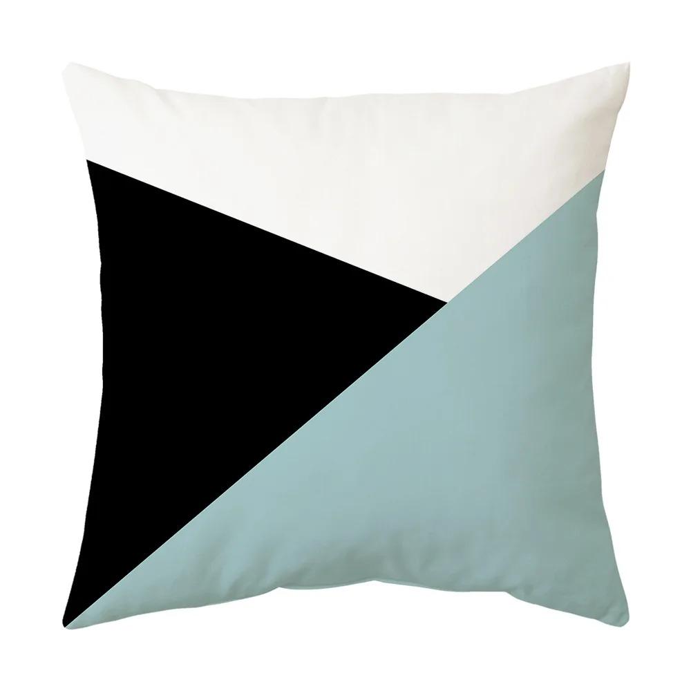 Büro Wohnzimmer Zuhause Kissenbezug Blau Geometrisch Einfaches Muster Kissenbezug Auto Ornamente