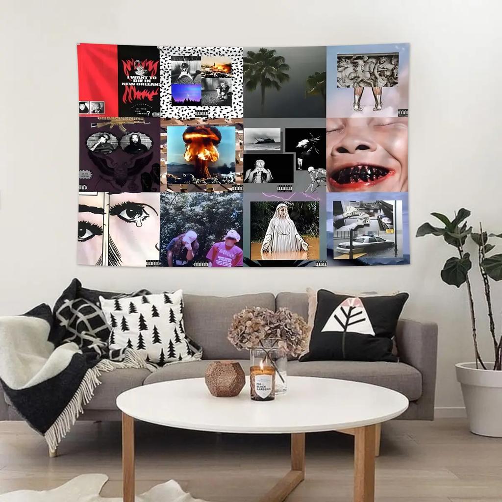 Punk Rock Stage Diving Tapestry Retro Black and White Concert Wall Hanging Polyester Decoration Bedroom Dormitory Wall Decor