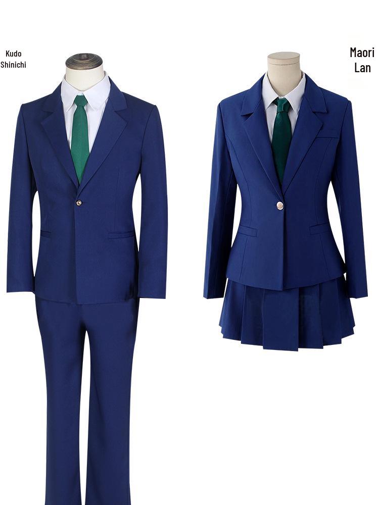 Detective Conan Kudo Shinichi & Mouri Ran High School Cosplay Uniform M