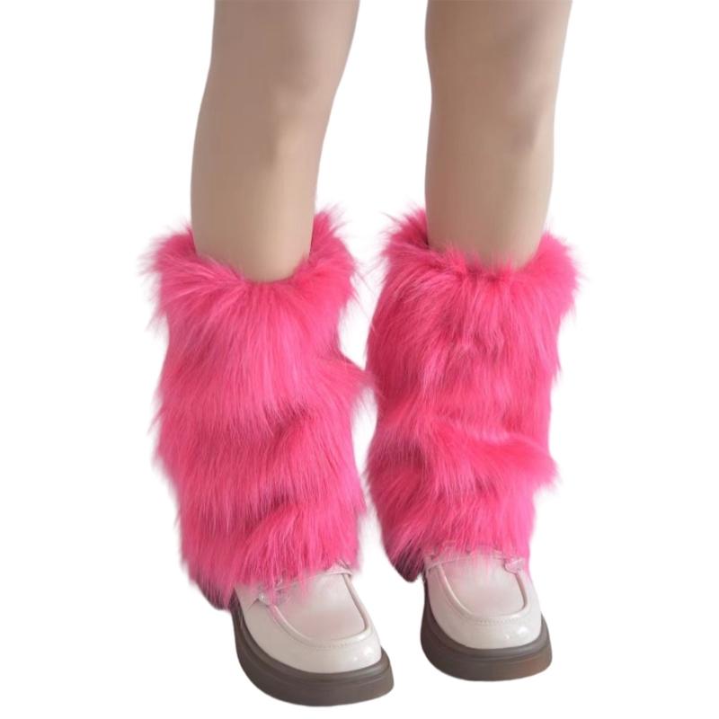 Faux Furs Leg Warmer Winter Warm Furs Boot Cuffs Cover,Party Costumes Shoe Cover 15cm