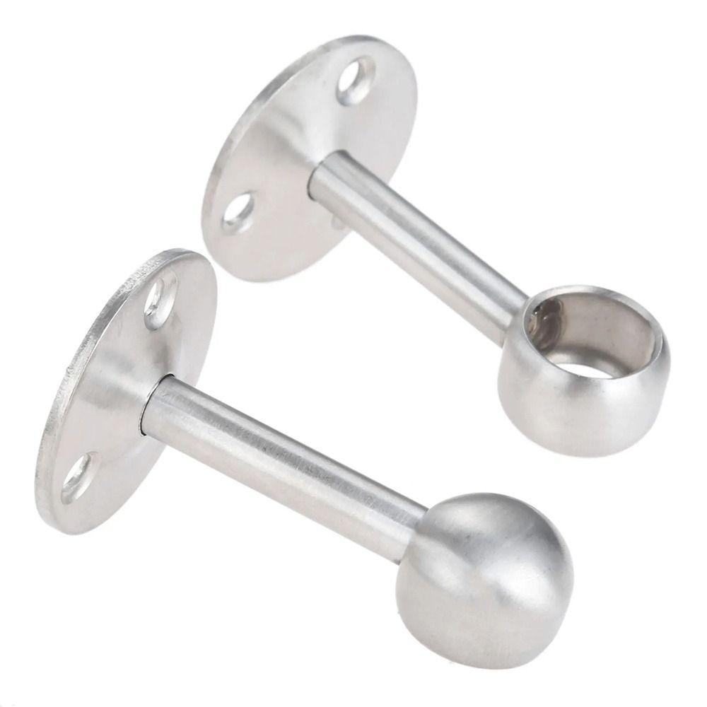 1Pcs Stainless Steel Pipe Bracket 19/22/25mm Dia Half/All Pass Wardrobe Rail Rod Support Flange Hanger Ceiling Fixed Clamp
