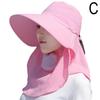 Summer Quick Dryng UV Protection Sun Visor Face Neck Cover Outdoor Fishing Cycling Hiking Wide Brim Shawl Sunscreen Ponytail Cap