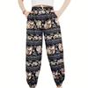 Elephant Jump Pants Pocket Adjustable Elastic High Waistband Strap Unisex Man Women Print Thailand Casual Streetwear Beach Bohemian Retro Vintage