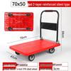 Foldable Silent Flatbed Hand Truck - Portable Plastic Cart for Household Cargo Hauling