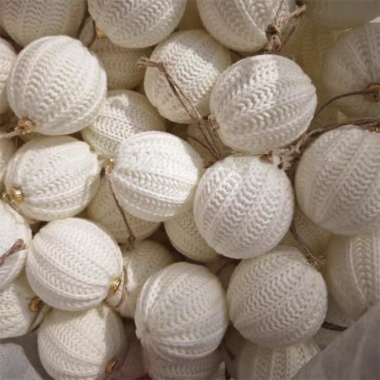 Crochet Ball Christmas Ornaments Handmade Knitted Ball Christmas Tree Ornaments Rustic Hanging Decoration for Winter Holiday Home Decor